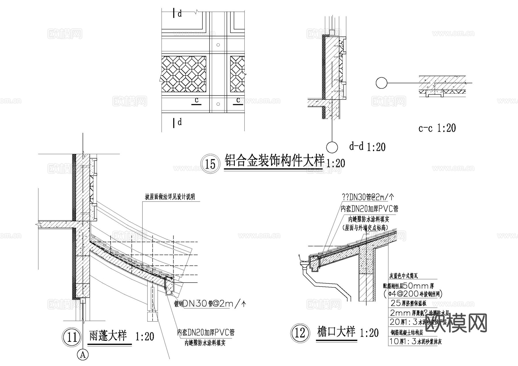 仿古住宅-节点图cad施工图