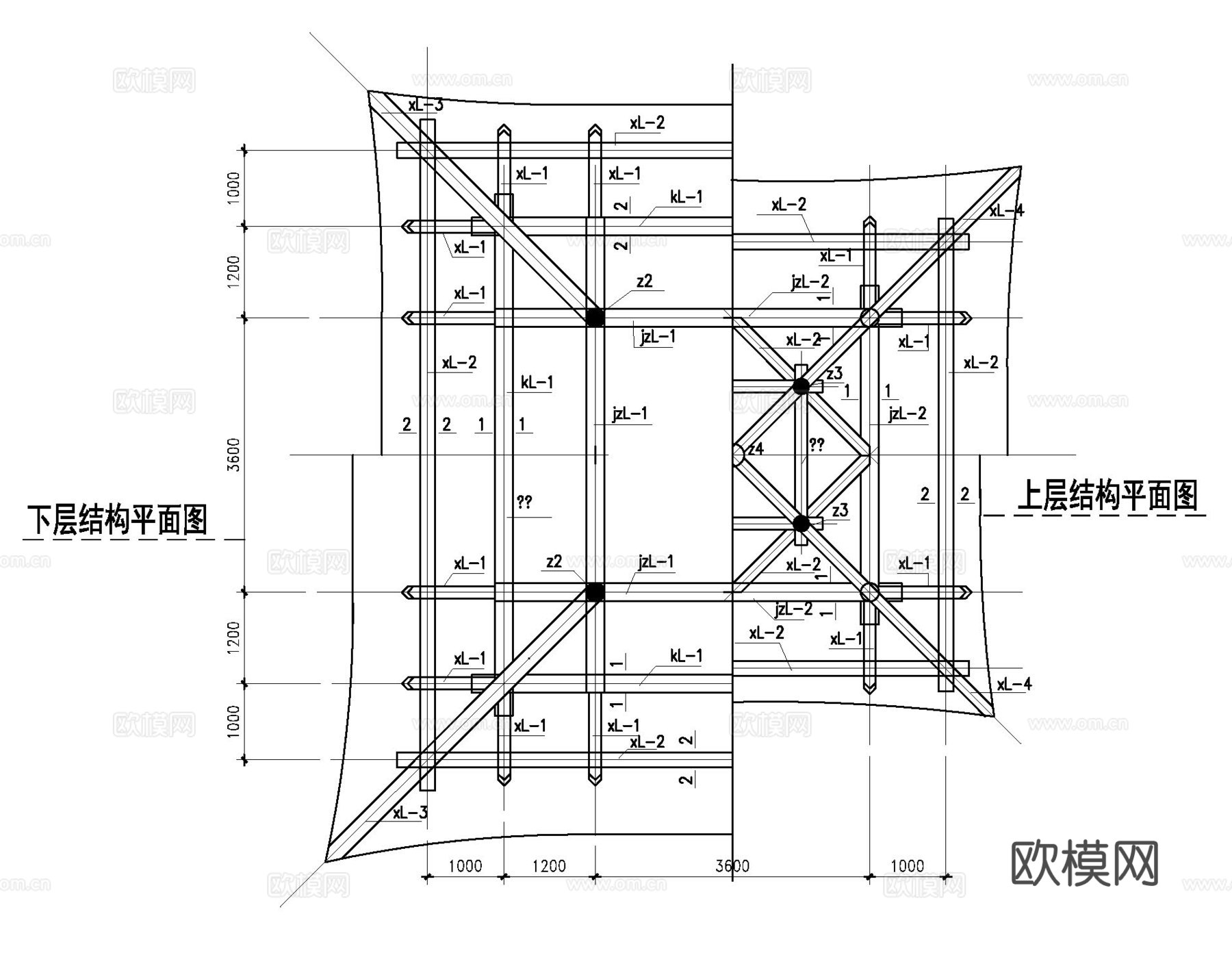 爱完亭子cad施工图
