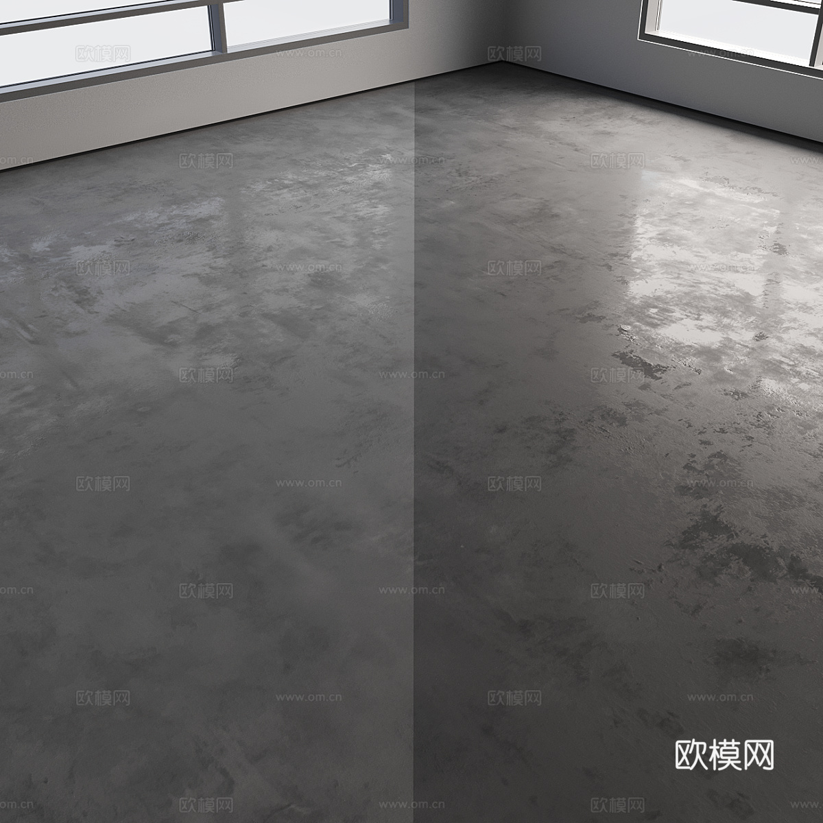 现代意式混凝土地面 自流平材质3d模型