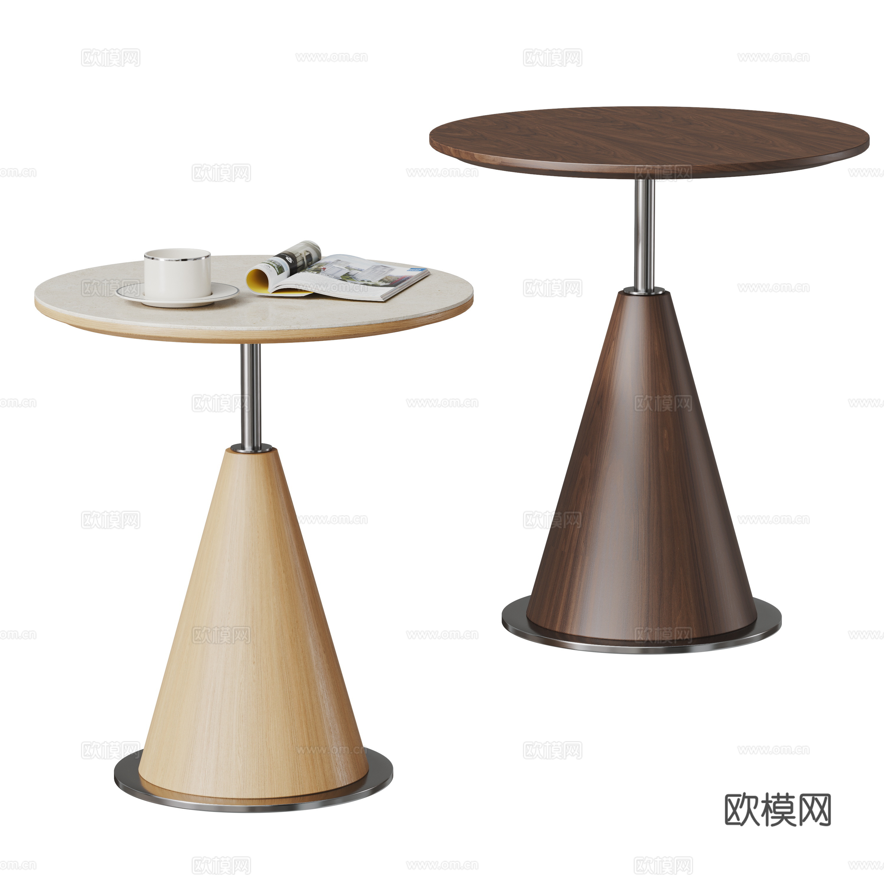 现代边几组合 中古风边几 北欧边几 原木风边几su模型