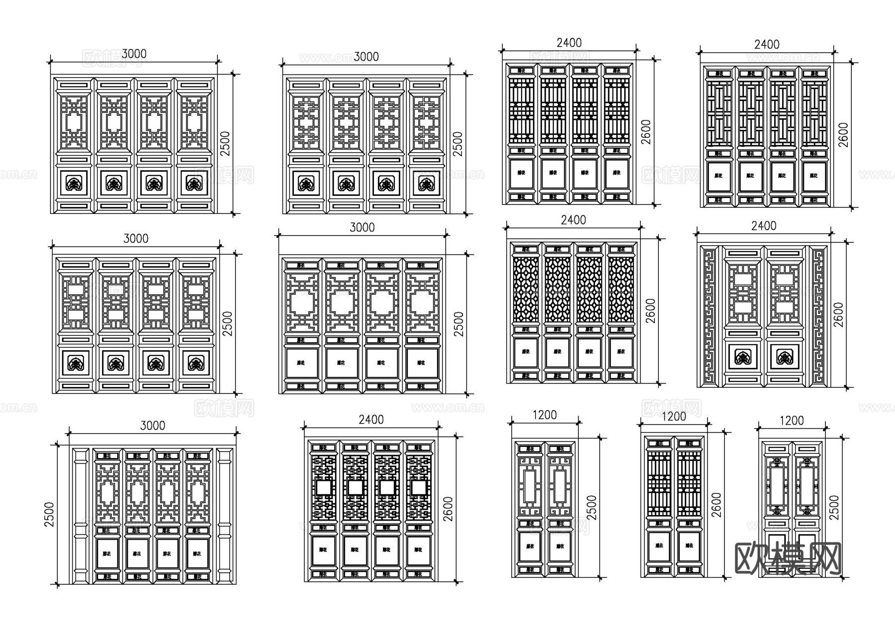 古建筑窗cad施工图