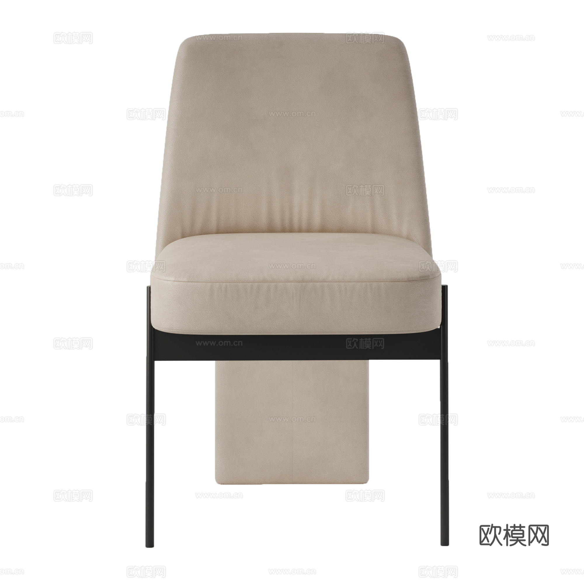 现代意式皮革单椅3d模型
