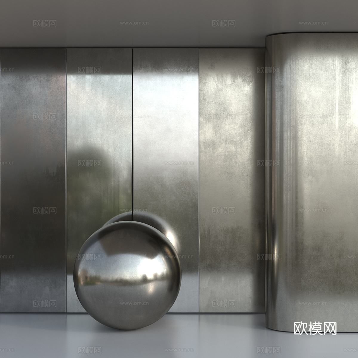 现代金属 不锈钢 钢板材质3d模型