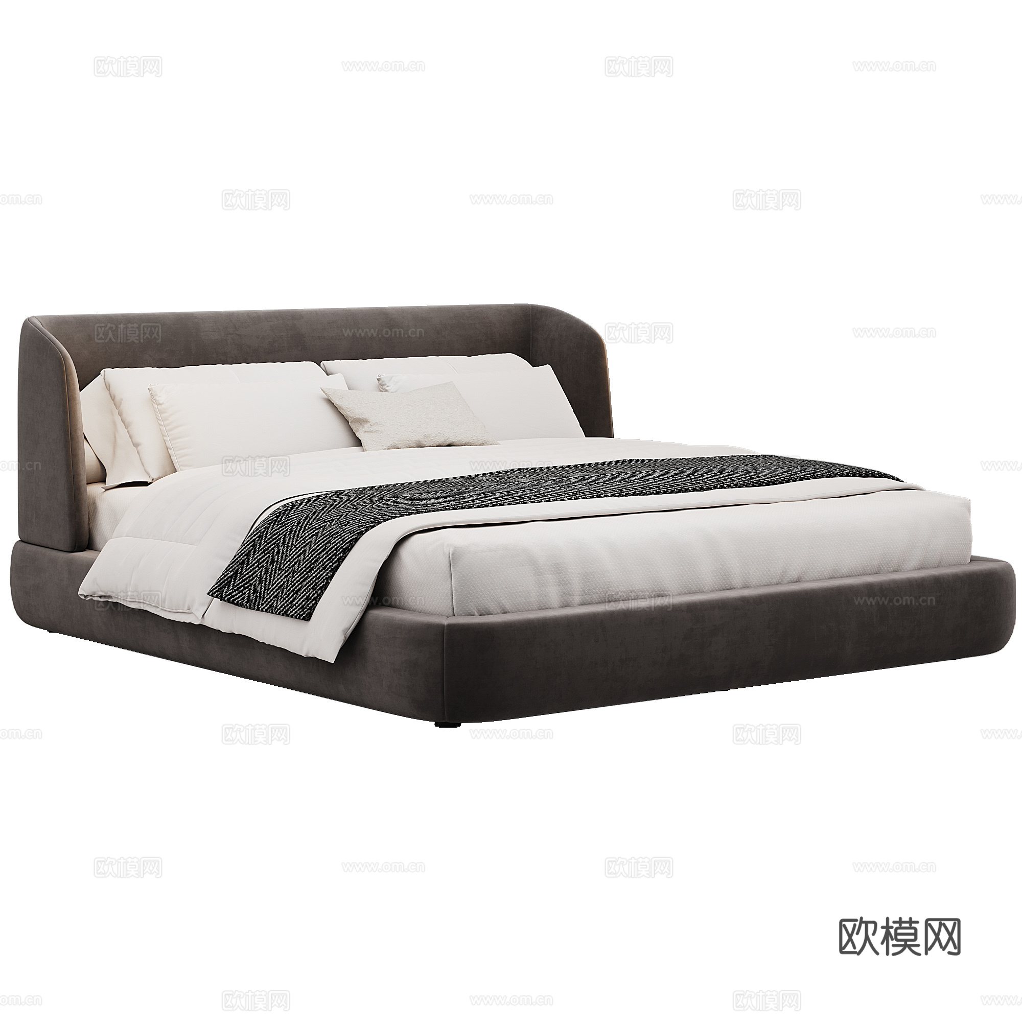 MisuraEmme 软床 布艺 双人床 床品 抱枕3d模型