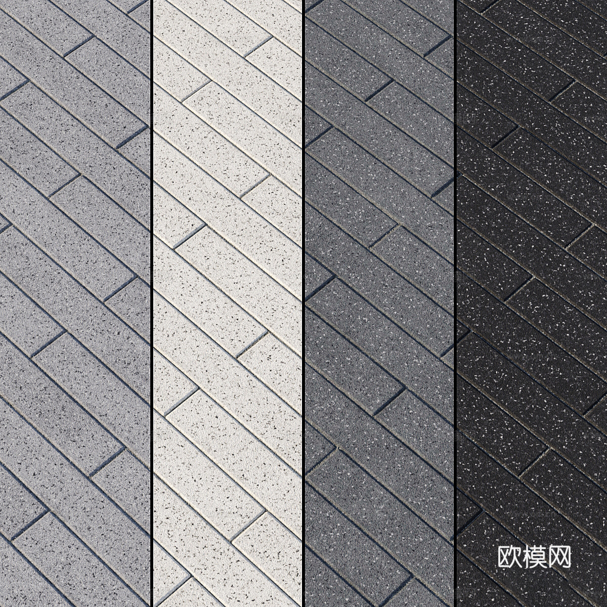 现代意式室外铺路砖 铺路石3d模型