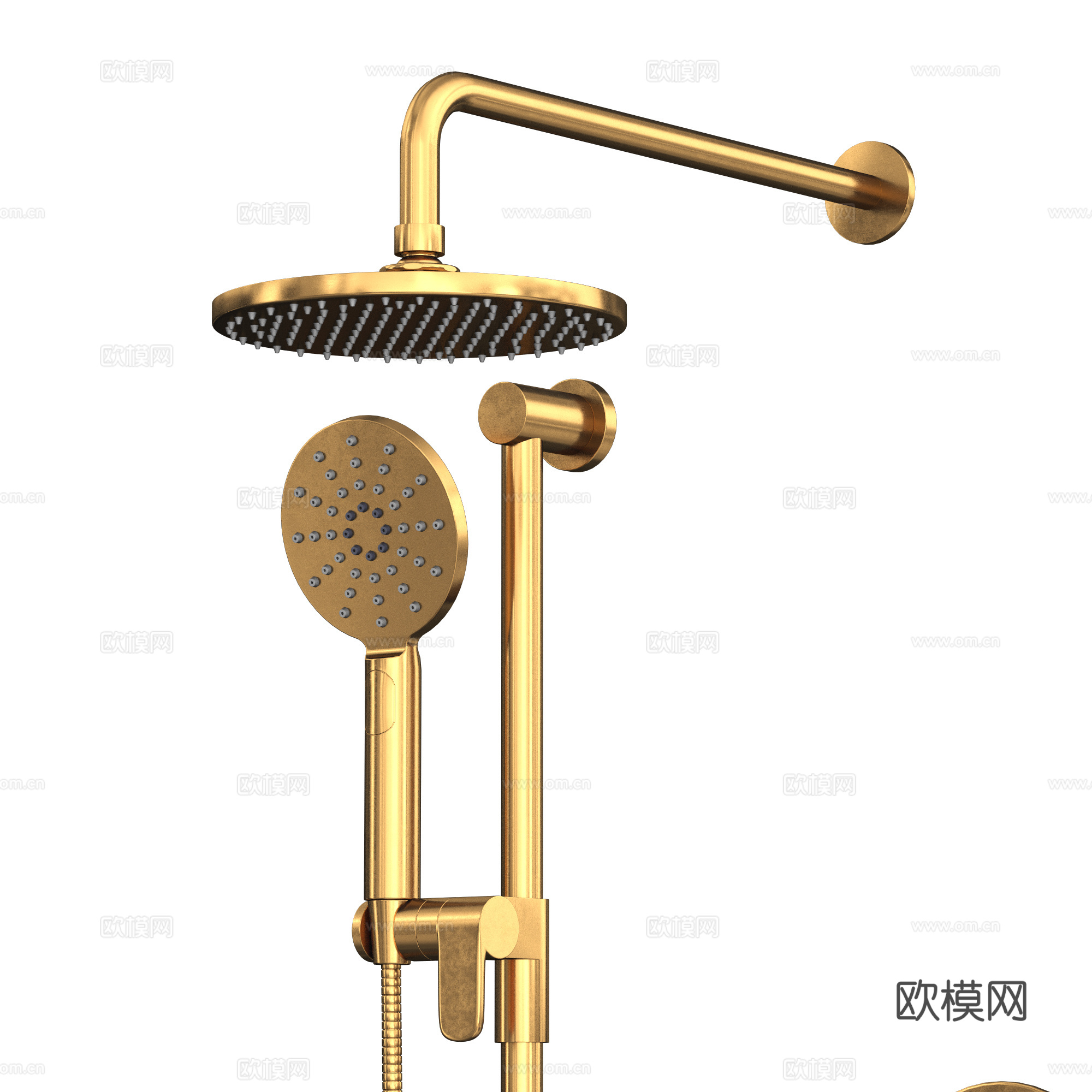 现代轻奢淋浴花洒3d模型