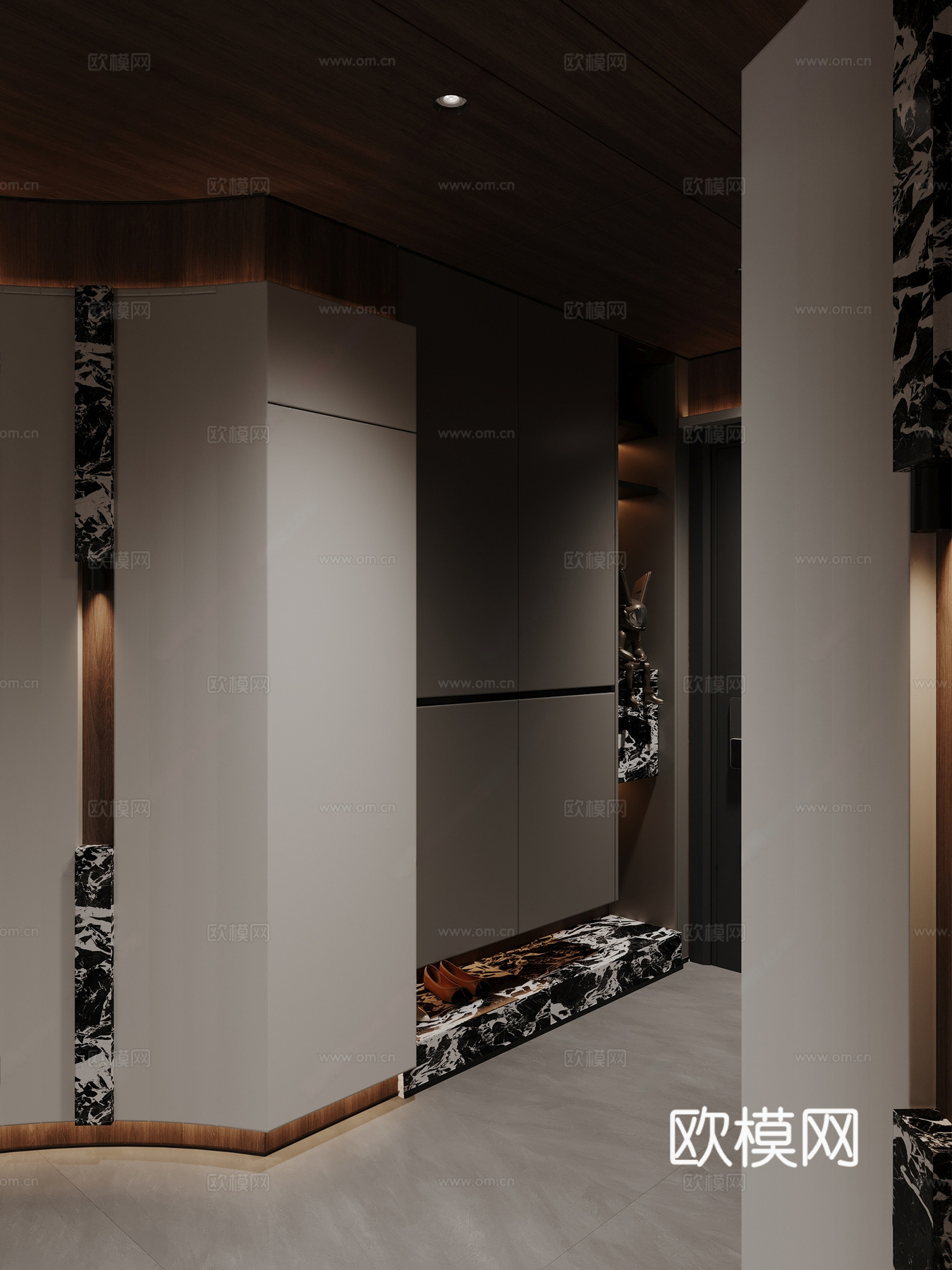 现代意式玄关 别墅 厅 端景 女王 装饰性玄关3d模型
