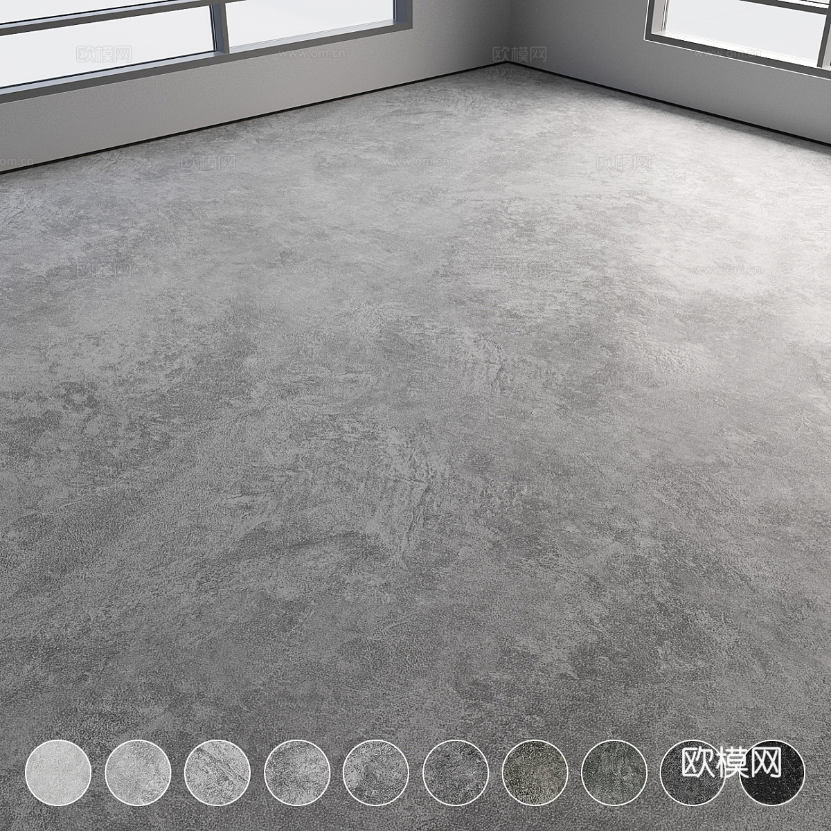 现代混凝土地面自流平材质3d模型
