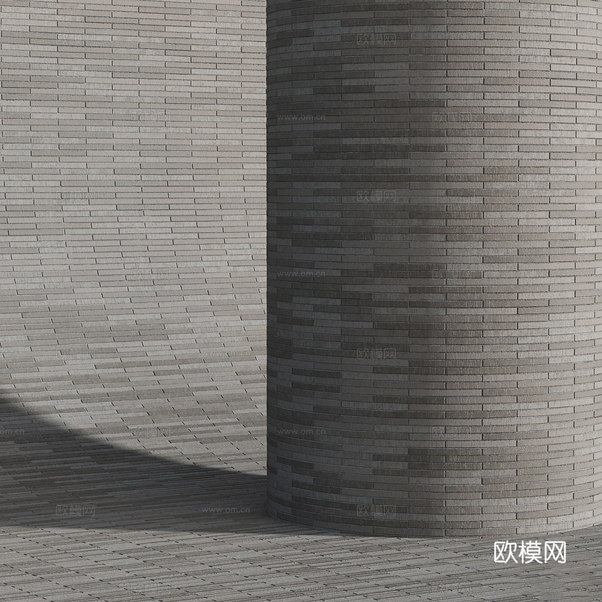 新中式砖墙 熟料砖材质3d模型