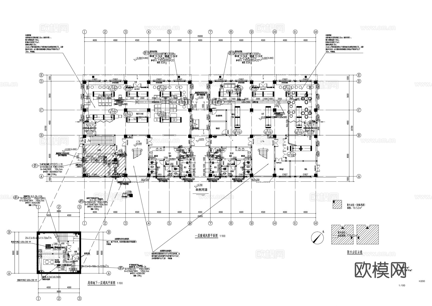 会所暖通 空调通风cad施工图