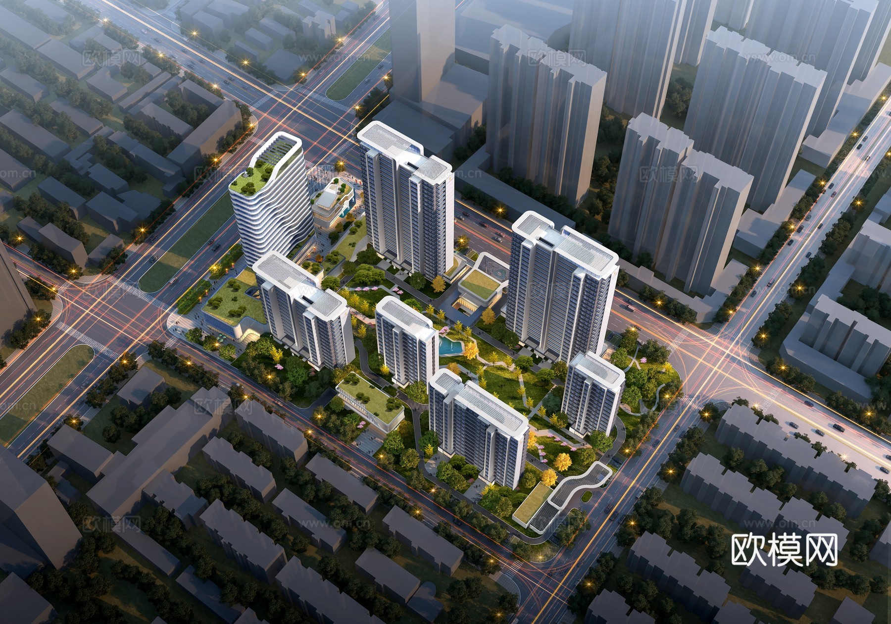 住宅鸟瞰3d模型