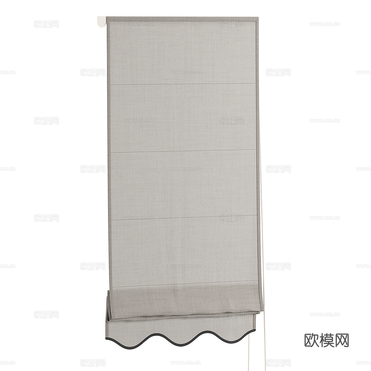 新中式布艺罗马帘3d模型