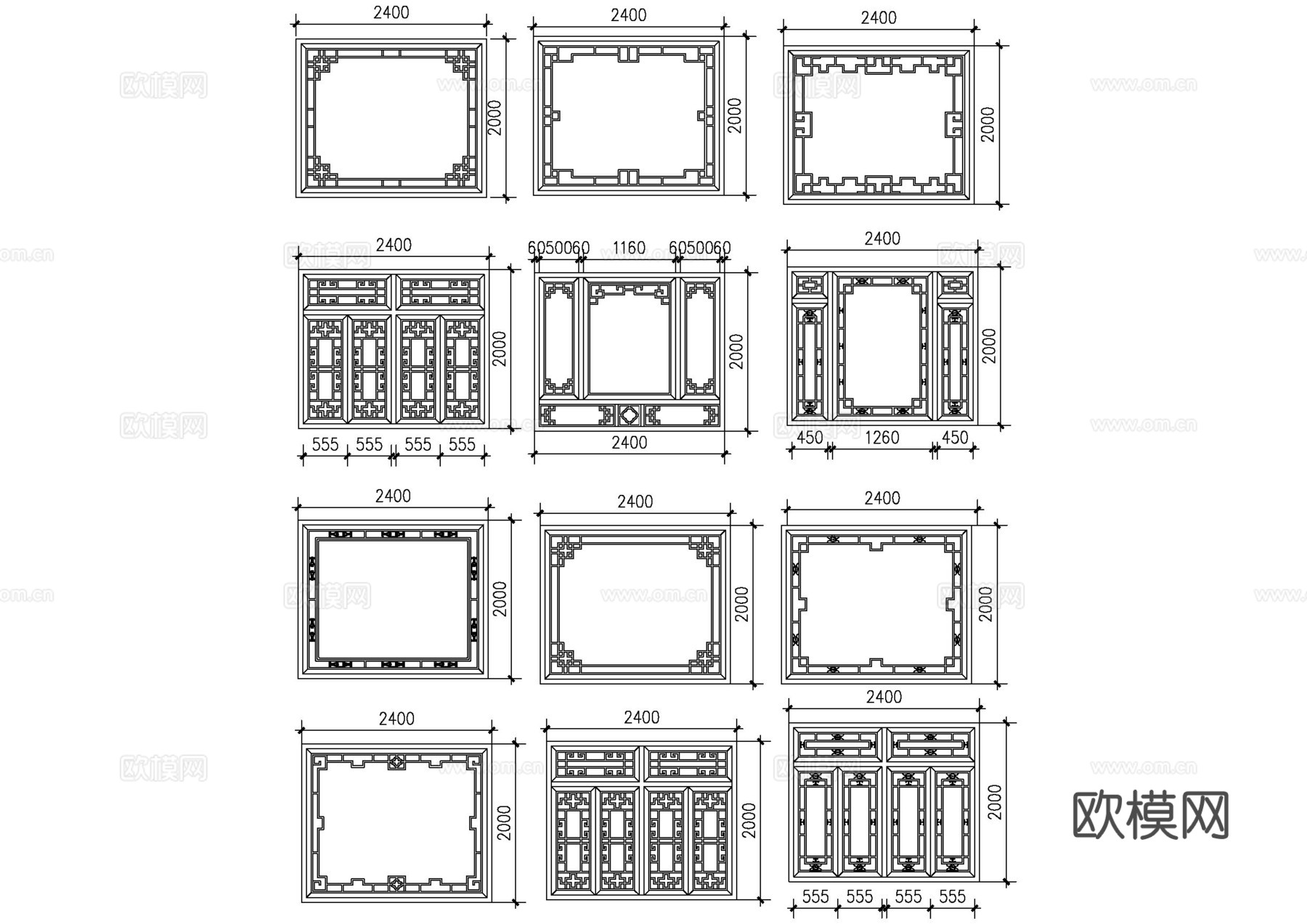 古建筑窗cad施工图