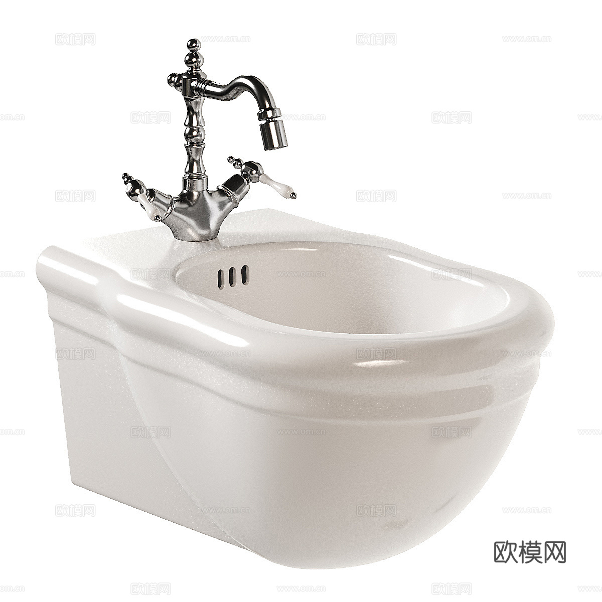 法式马桶 坐浴盆3d模型