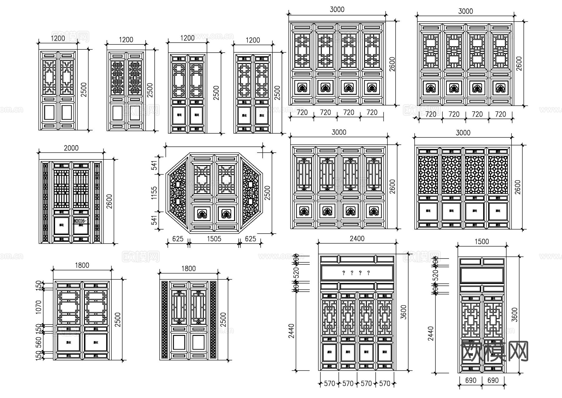 古建筑窗cad施工图