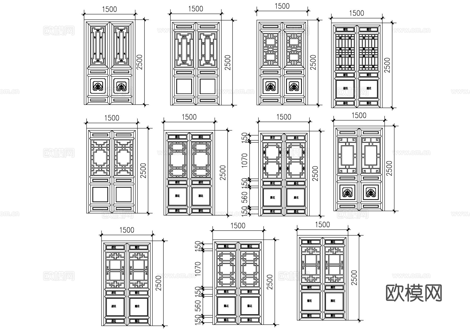 古建筑窗cad施工图