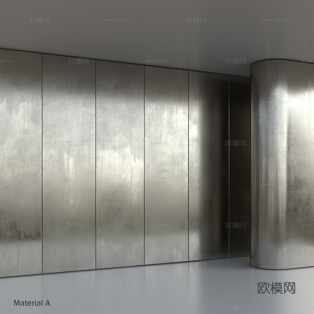 现代金属 不锈钢 钢板材质3d模型