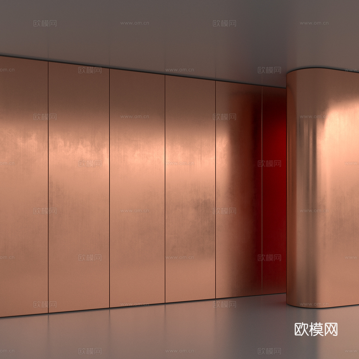 现代金属 黄铜材质3d模型