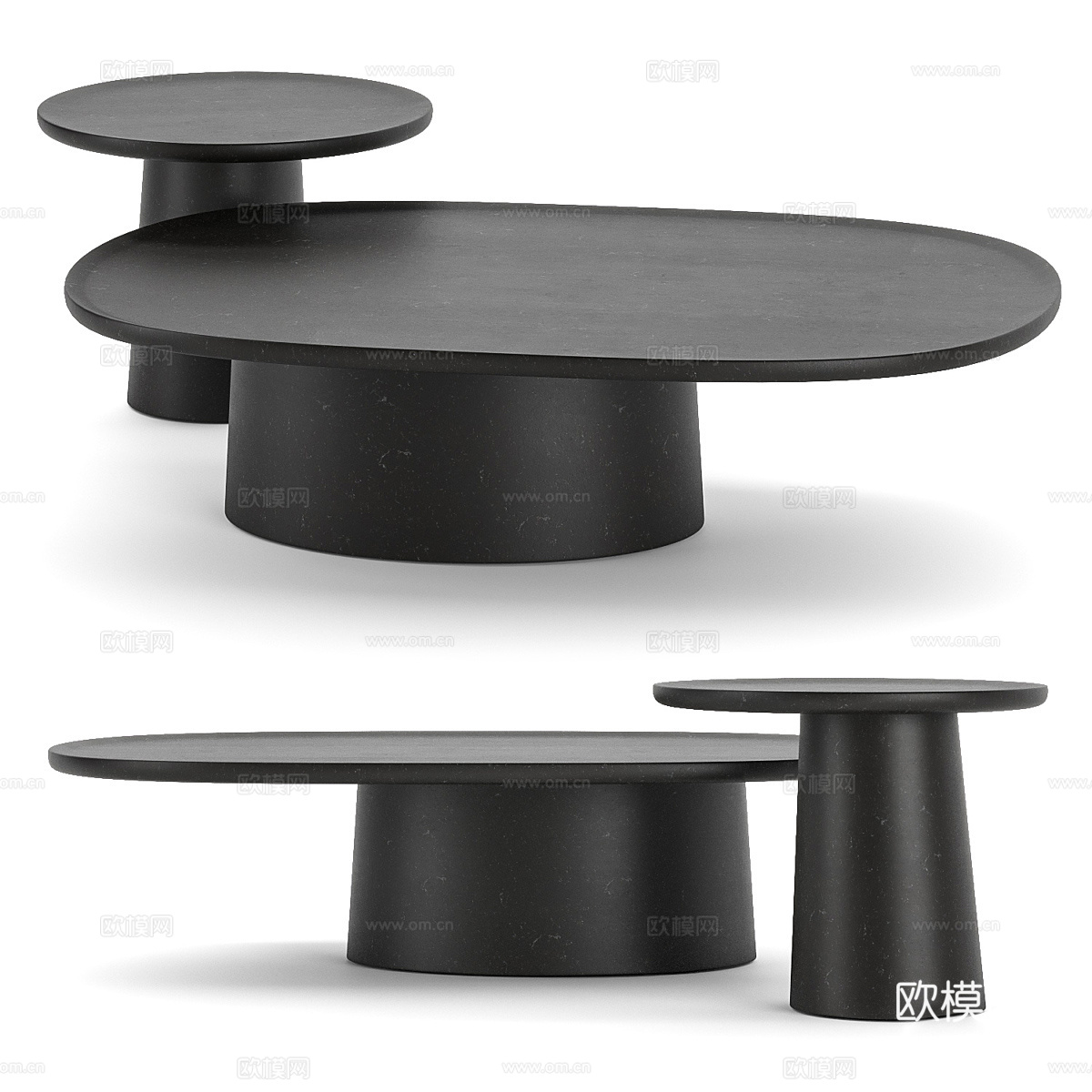 Molteni  现代茶几组合  石材茶几3d模型