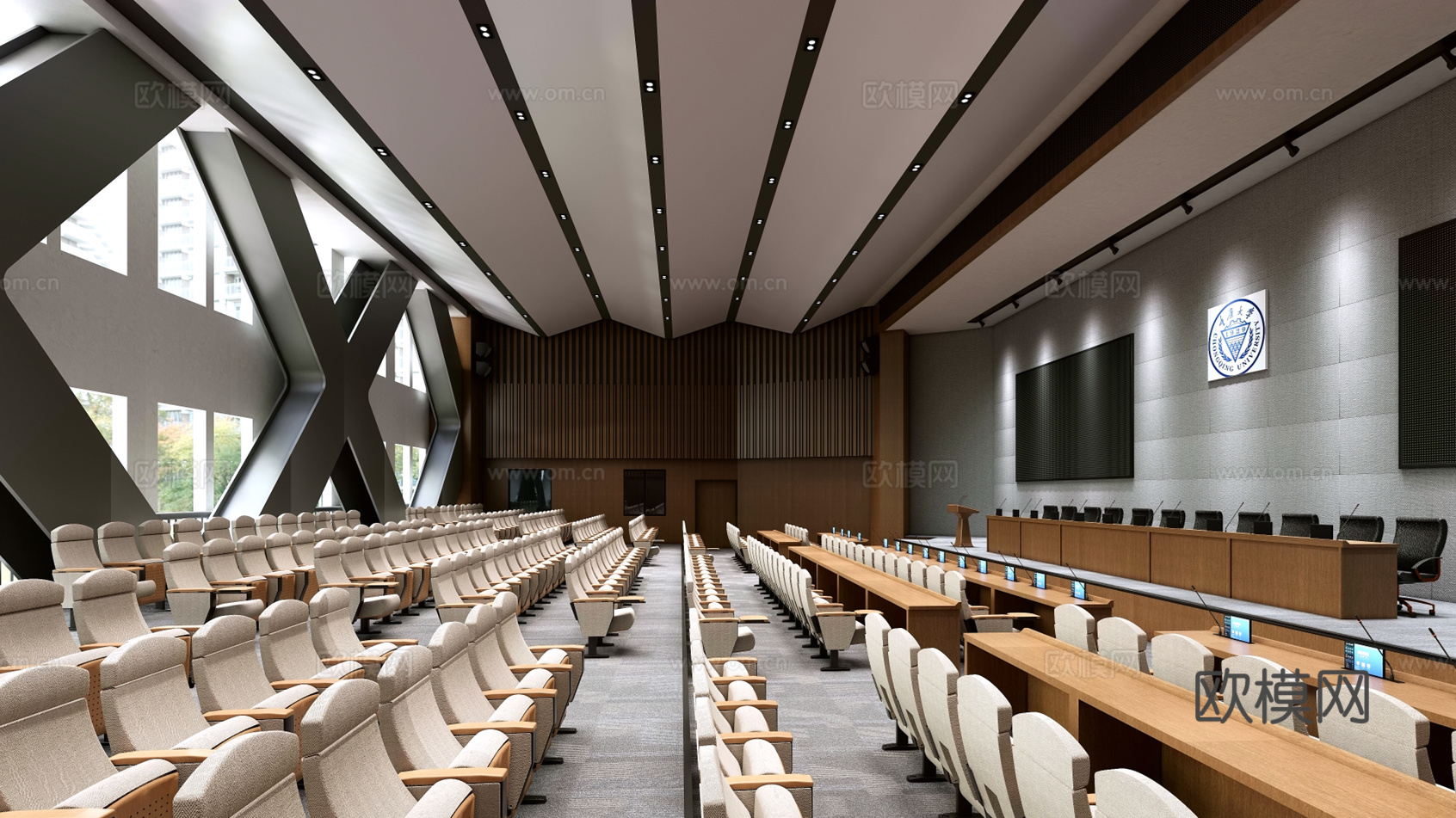 学校报告大厅su模型