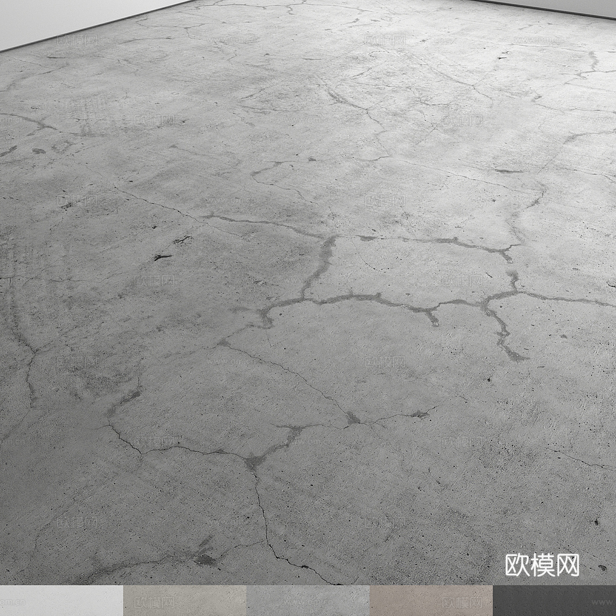 现代侘寂水泥地面自流平材质3d模型