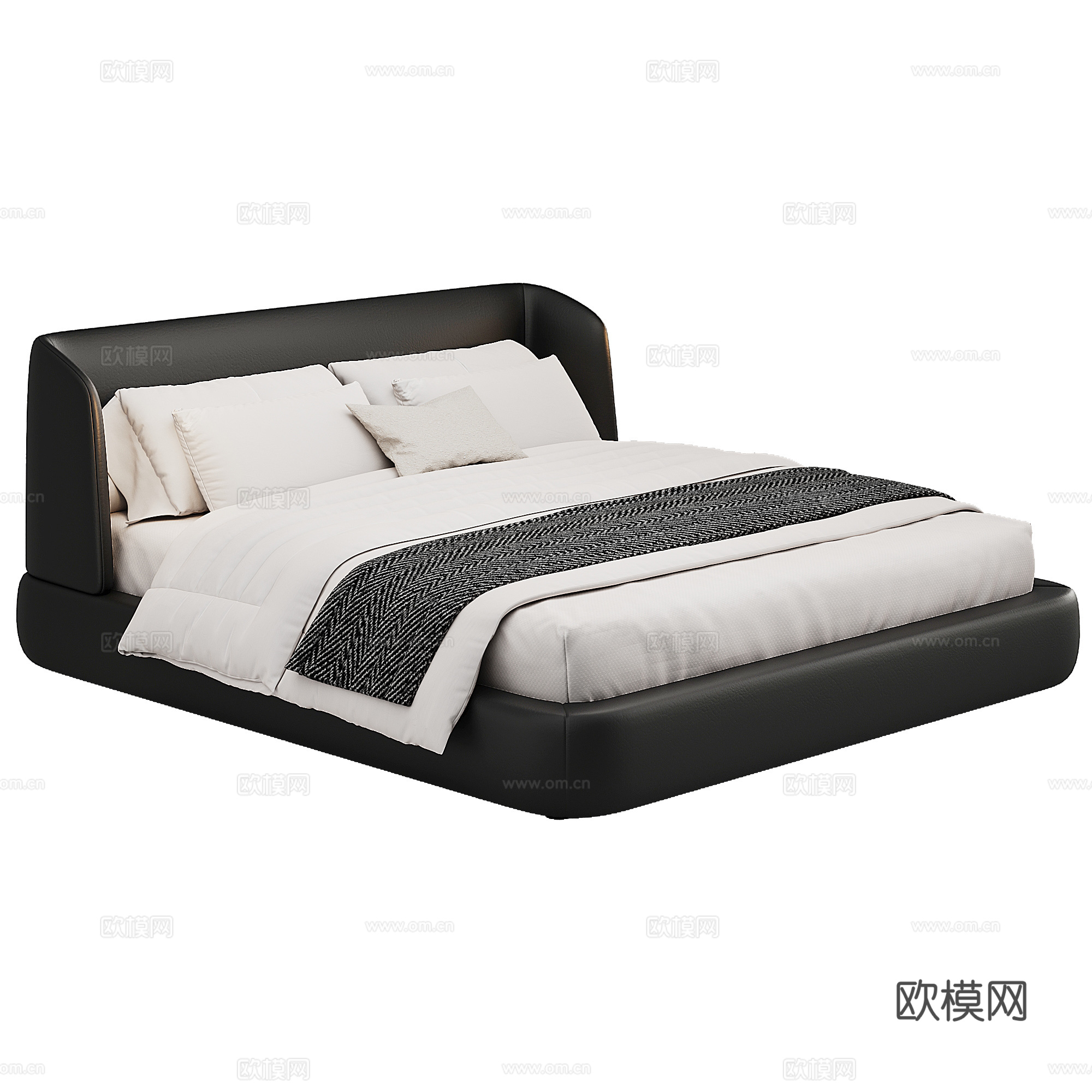 MisuraEmme 软床 布艺 双人床 床品 抱枕3d模型