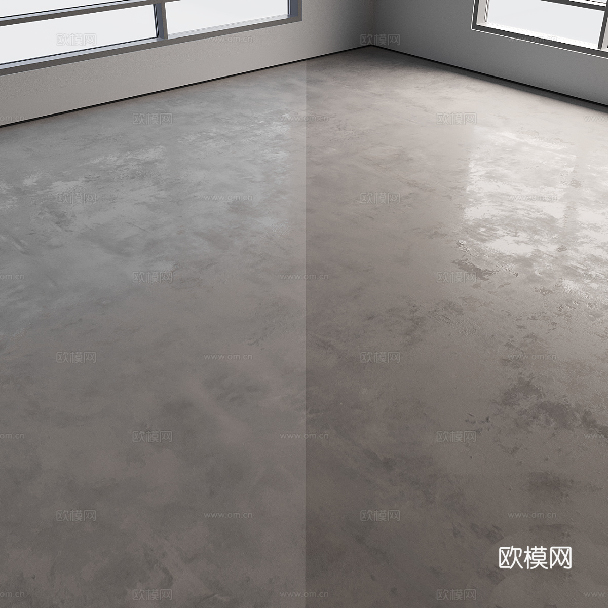 现代意式混凝土地面 自流平材质3d模型