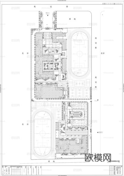 北方校園景觀設(shè)計(jì)全套施工圖cad施工圖下載(渲染圖2)