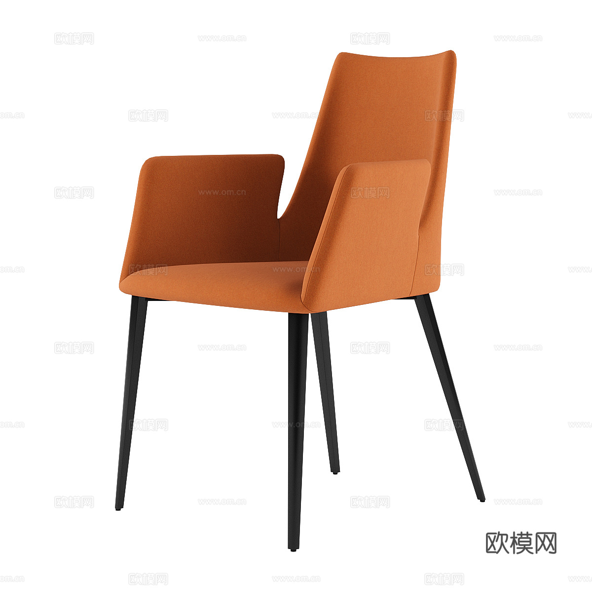 现代意式圆餐桌椅组合3d模型