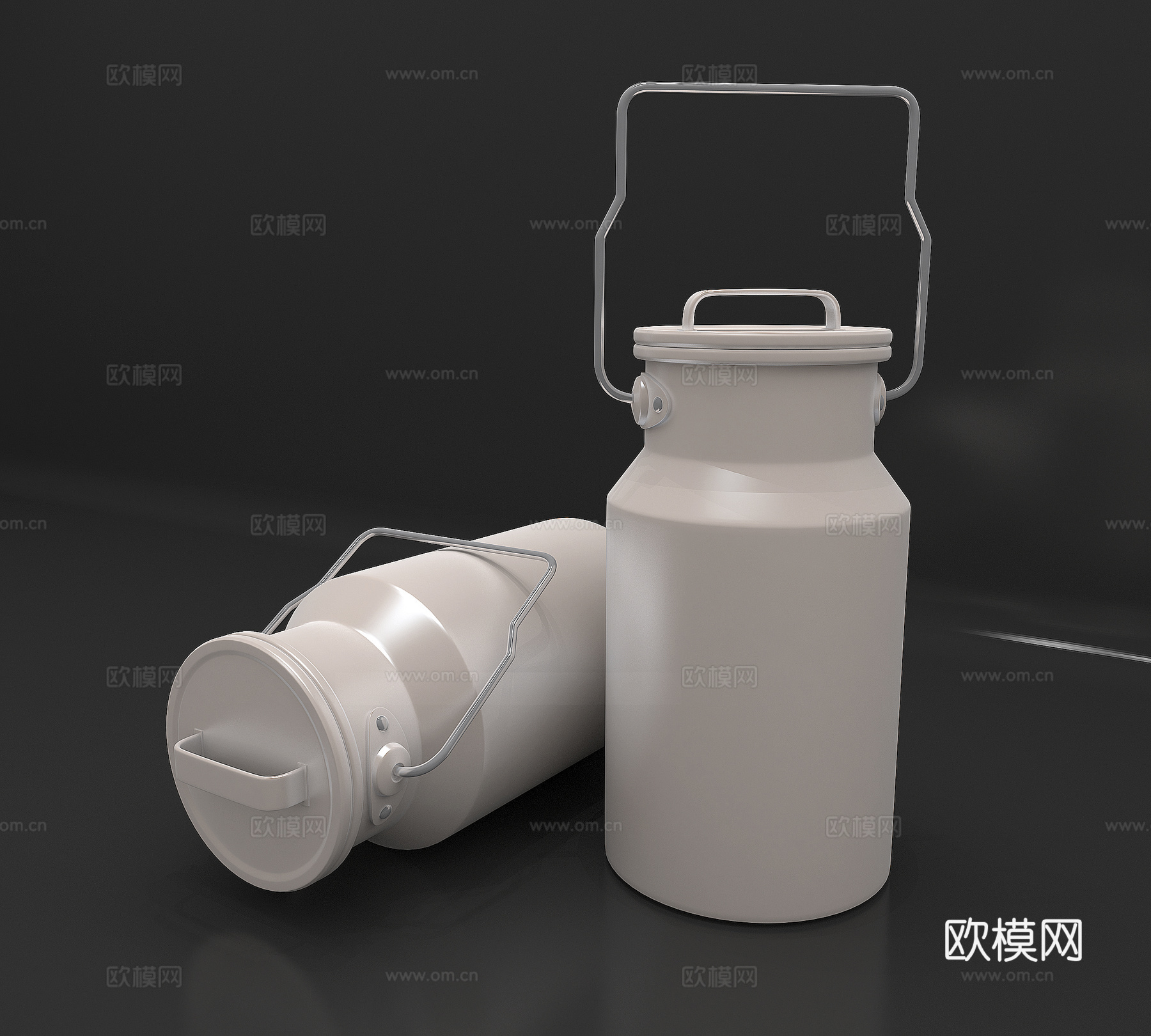 现代 牛奶桶 牛奶罐 贮奶罐3d模型