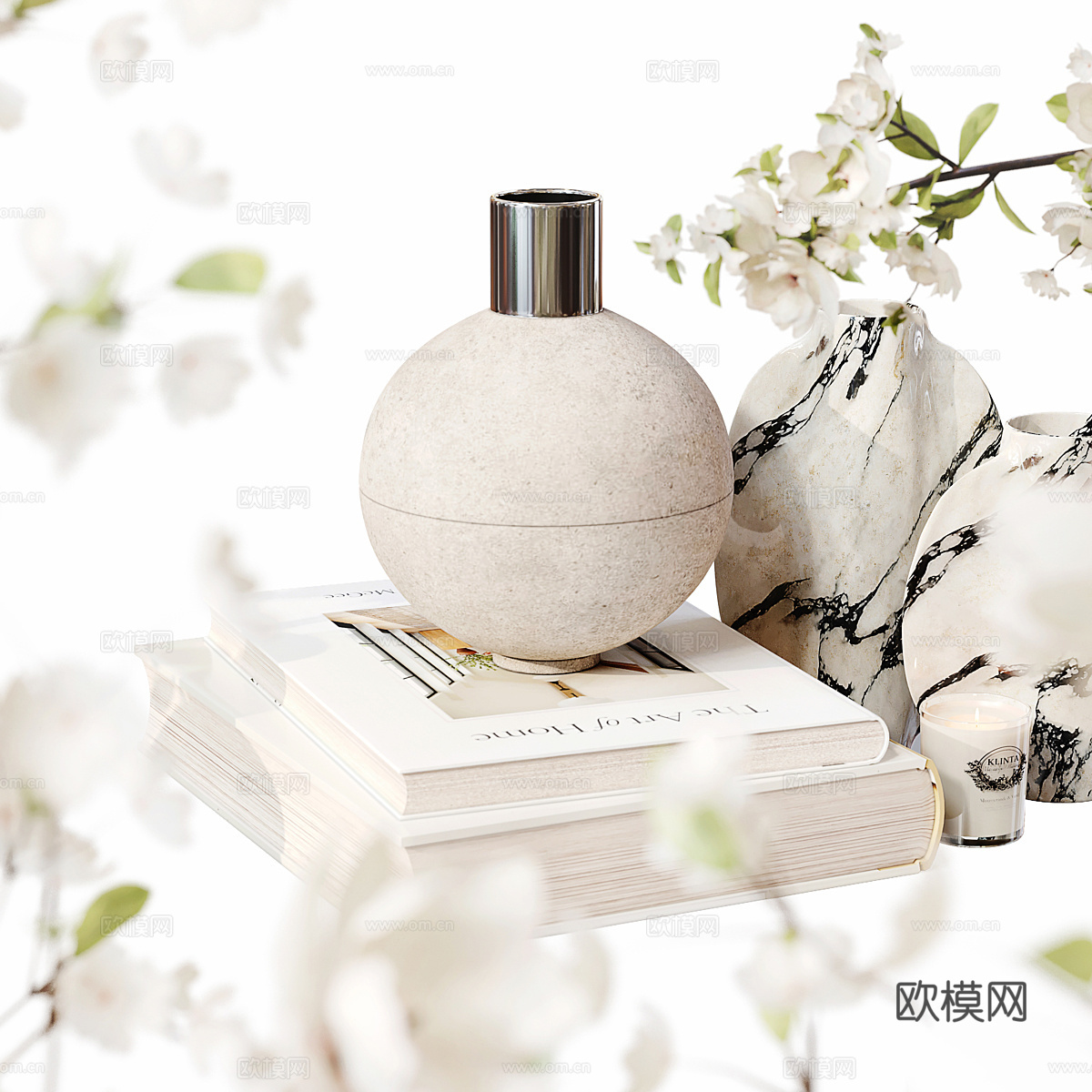 现代意式轻奢饰品摆件组合3d模型