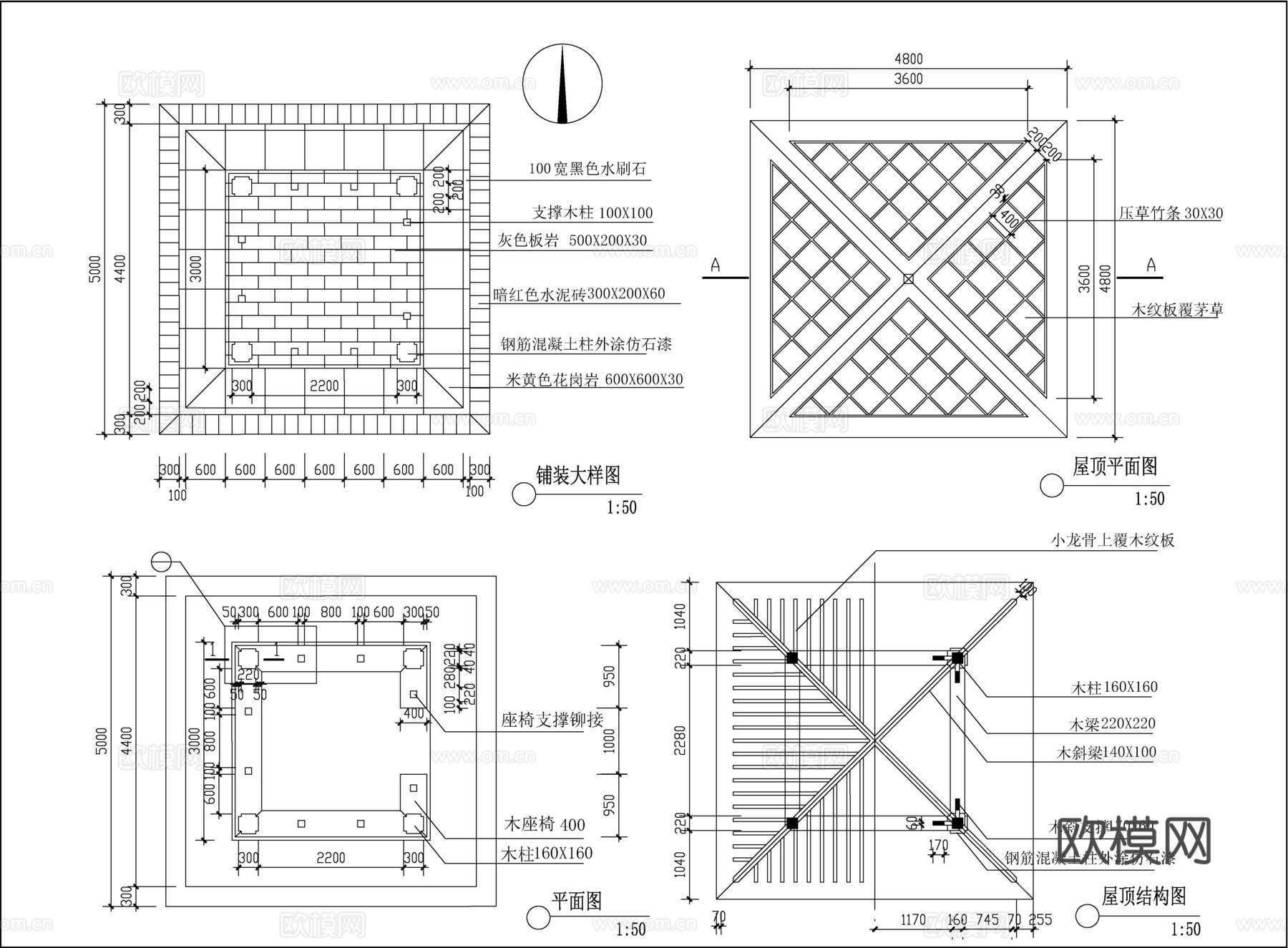 草亭cad施工图