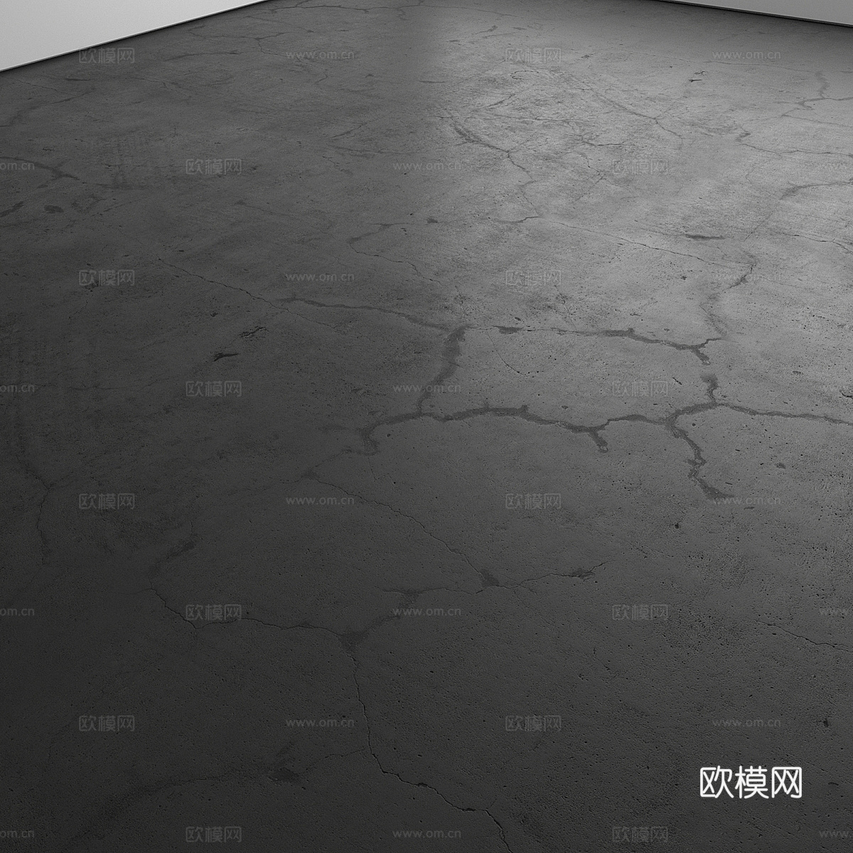 现代侘寂水泥地面自流平材质3d模型