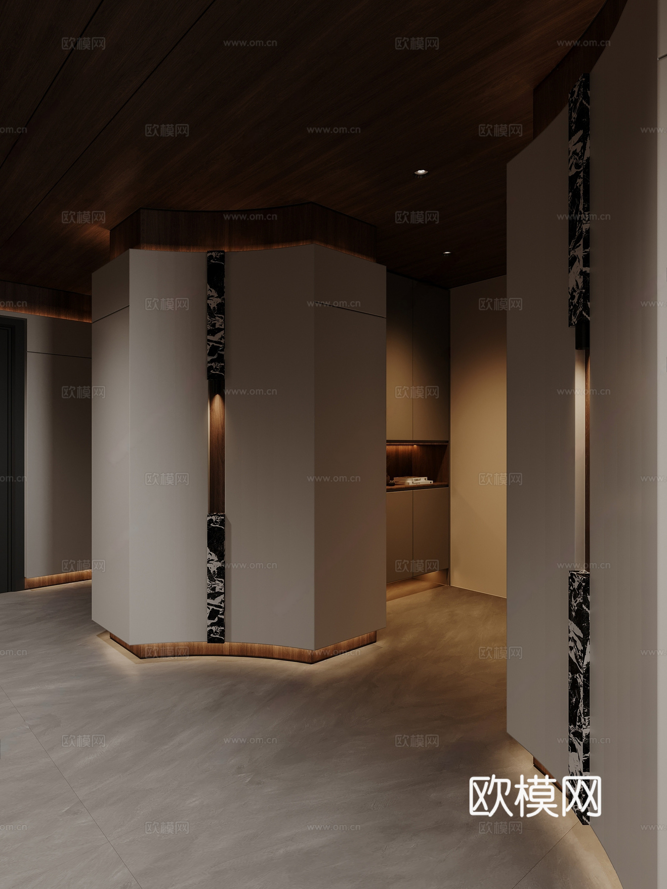 现代意式玄关 别墅 厅 端景 女王 装饰性玄关3d模型