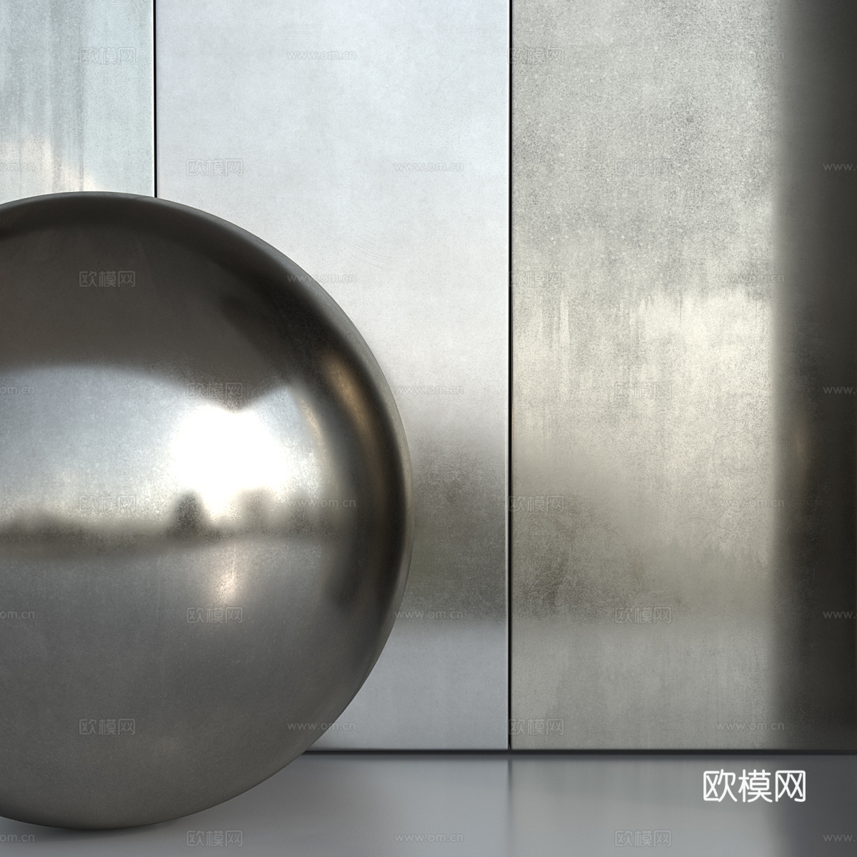 现代金属 不锈钢 钢板材质3d模型