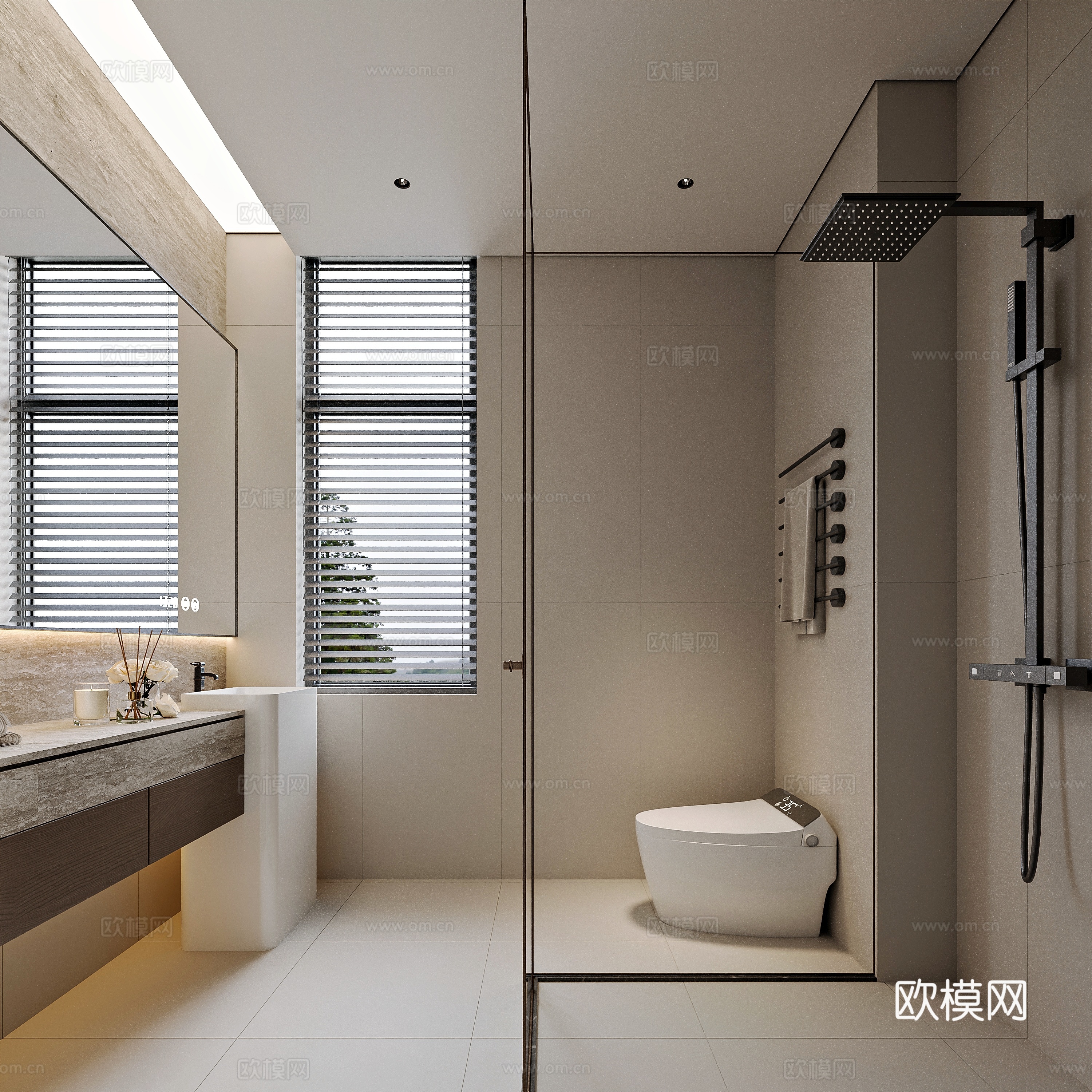 现代风格家居卫生间3d模型