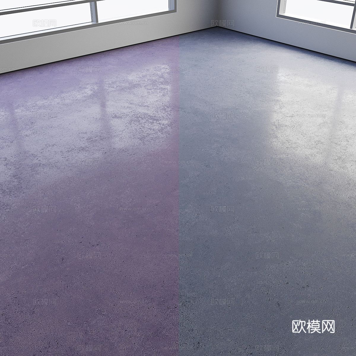现代混凝土地面 自流平材质3d模型