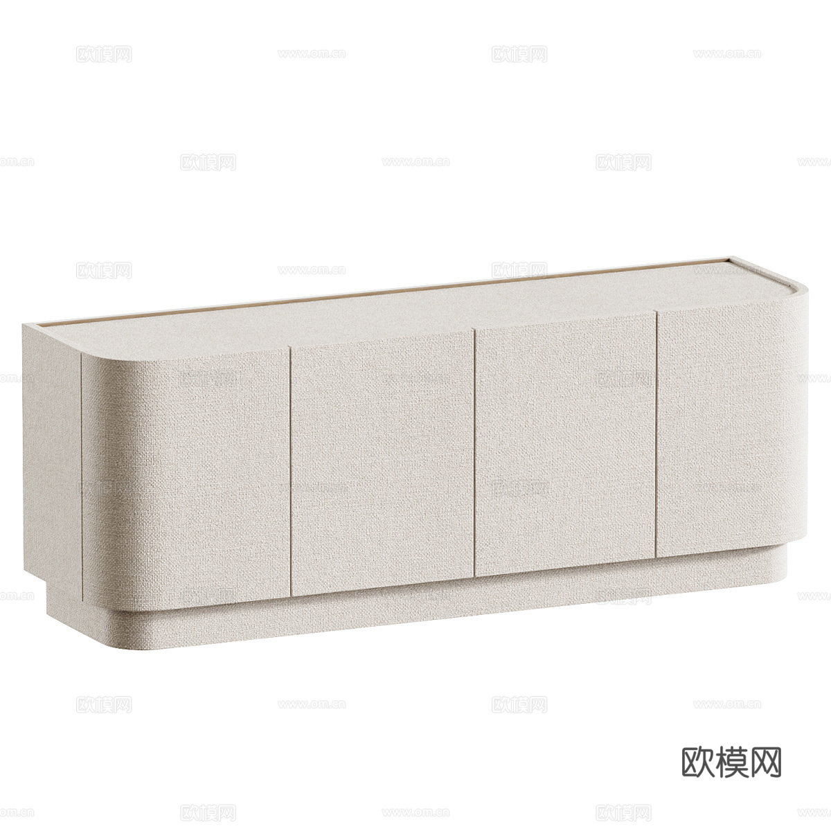 现代意式奶油风电视柜 边柜3d模型