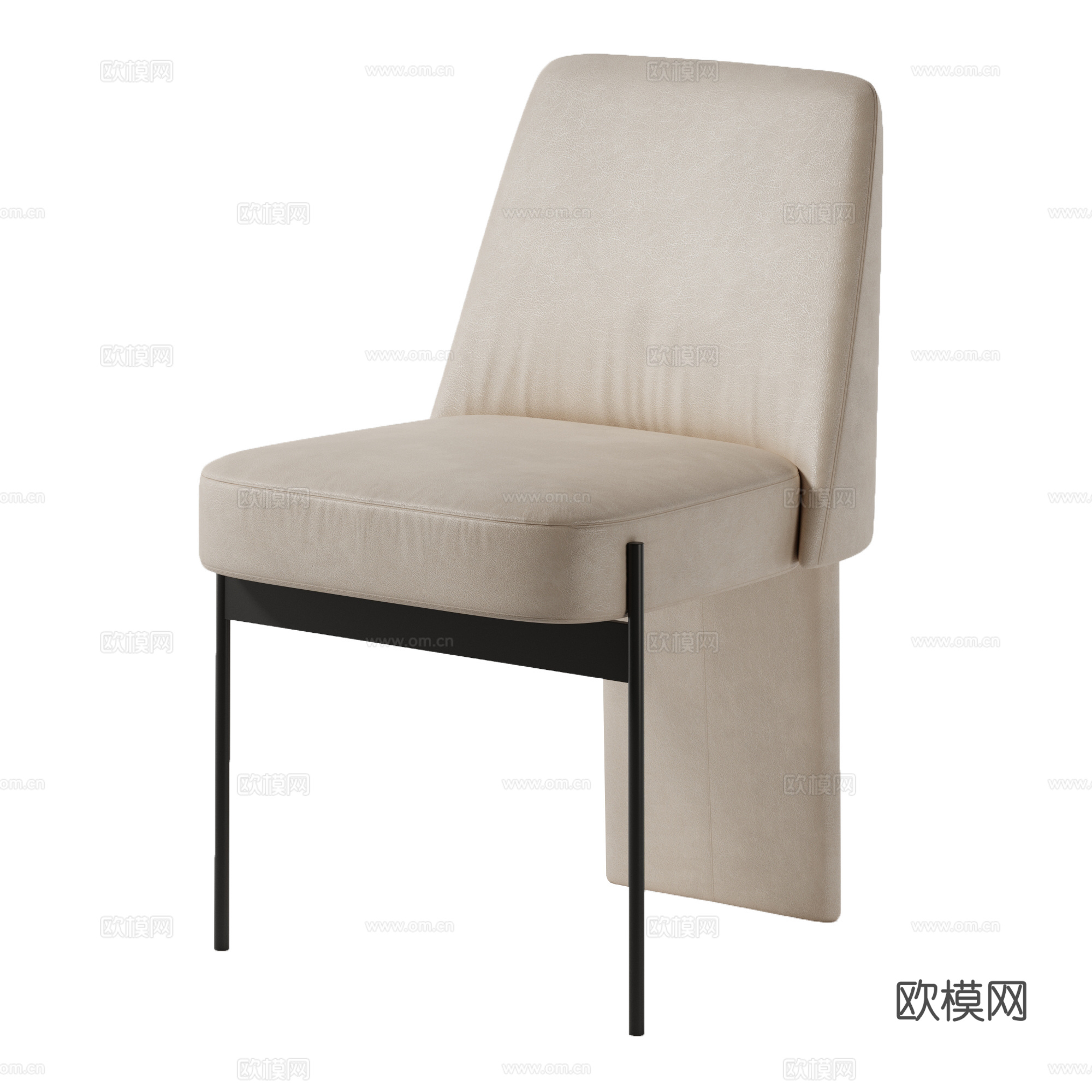 现代意式皮革单椅3d模型