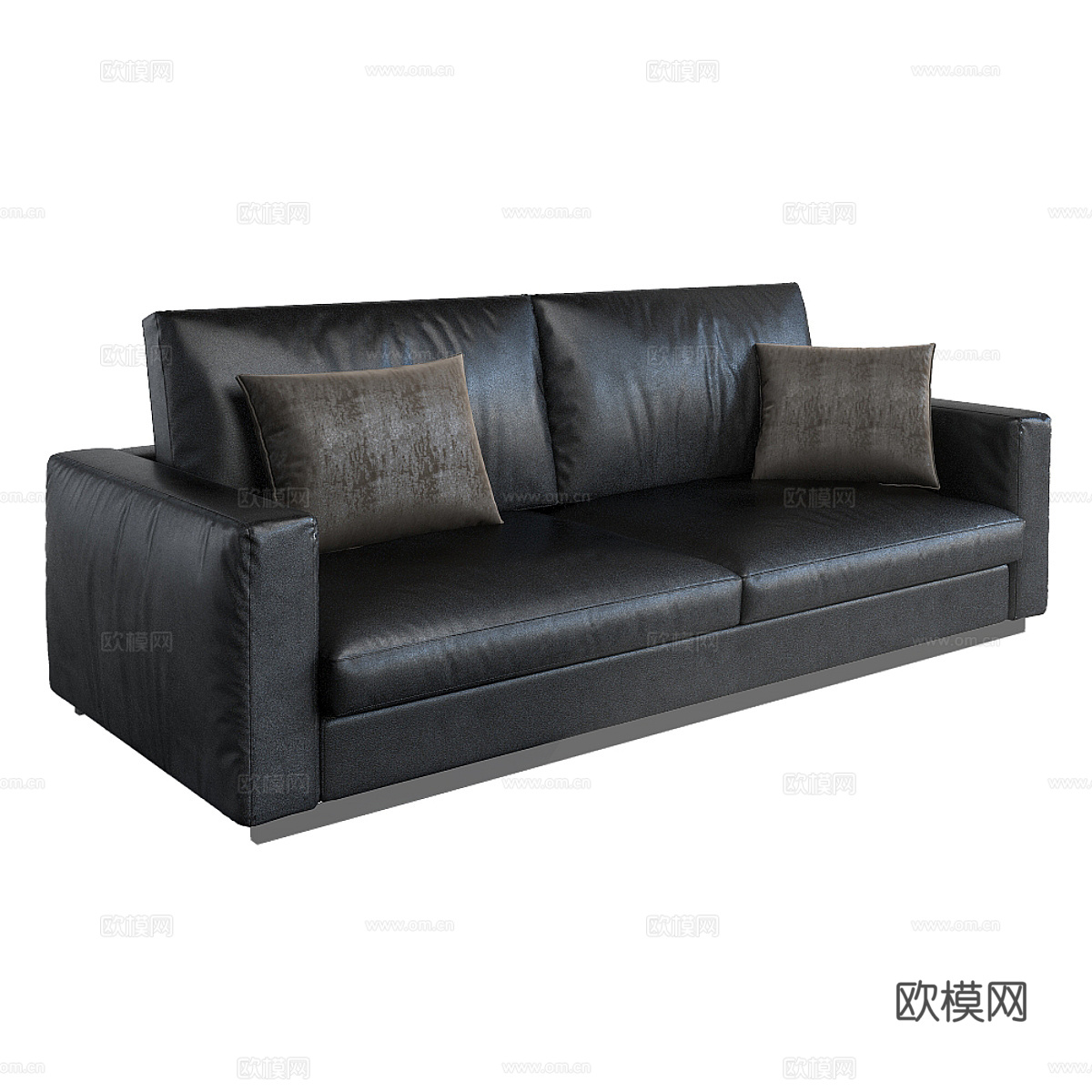 现代艺术双人皮革休闲沙发3d模型