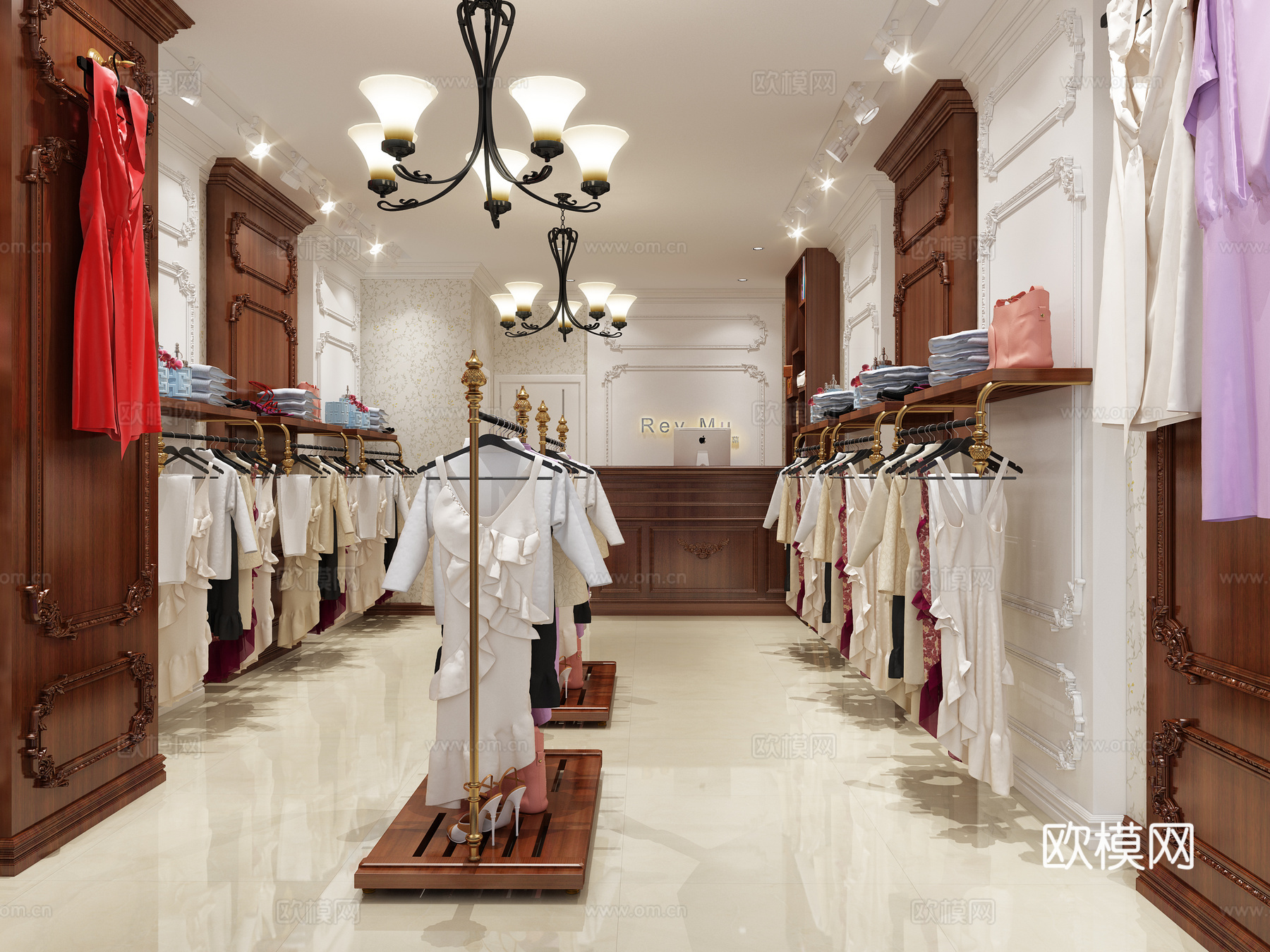 法式欧式复古服装店3d模型