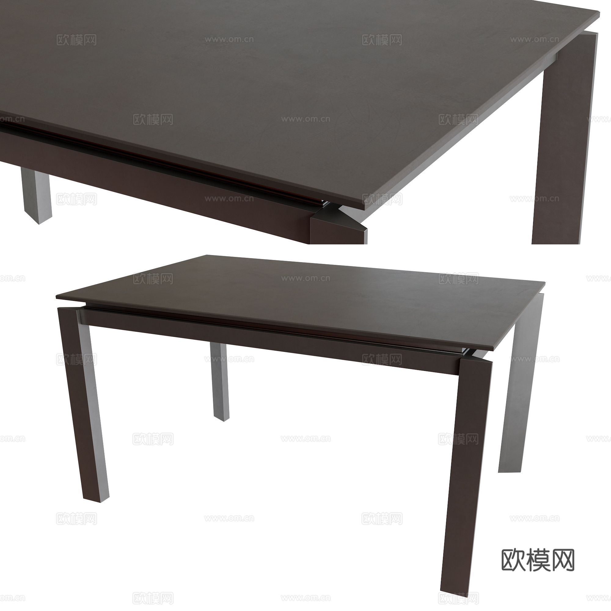 现代意式极简餐桌3d模型