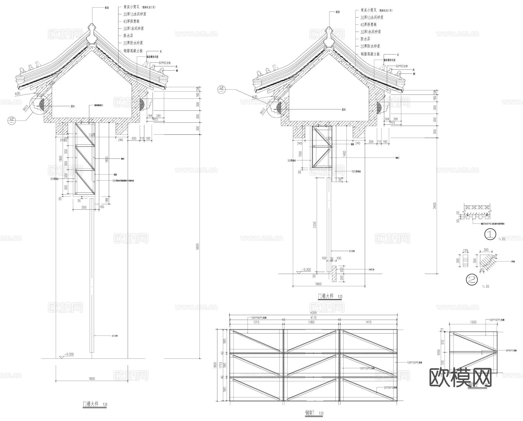 常用檐口外墙图cad施工图