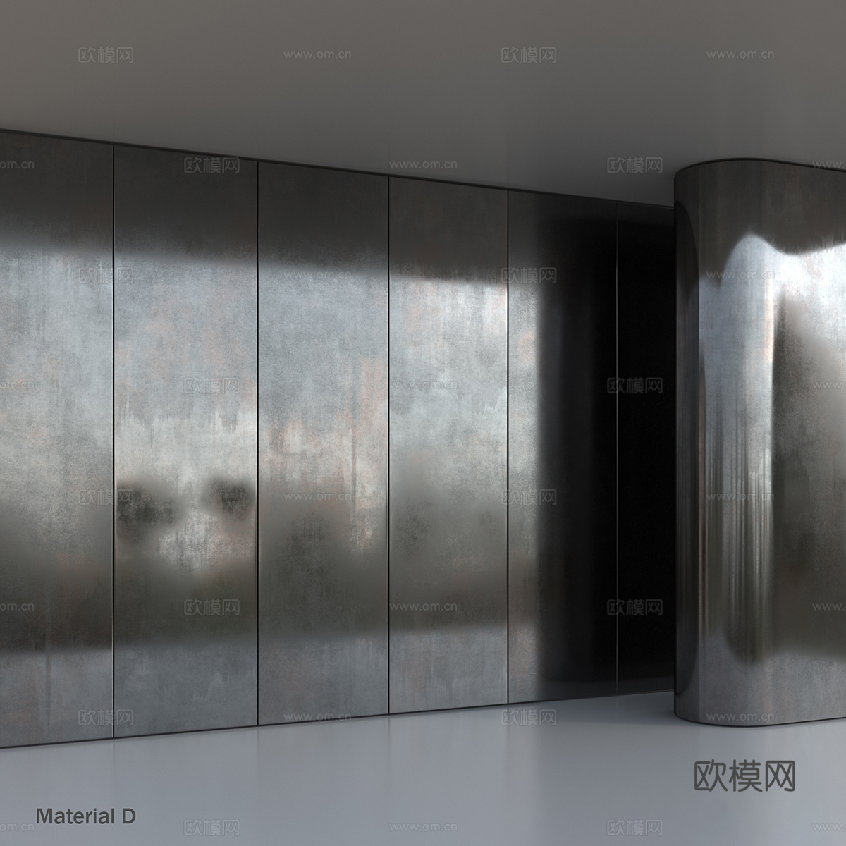 现代金属 不锈钢 钢板材质3d模型