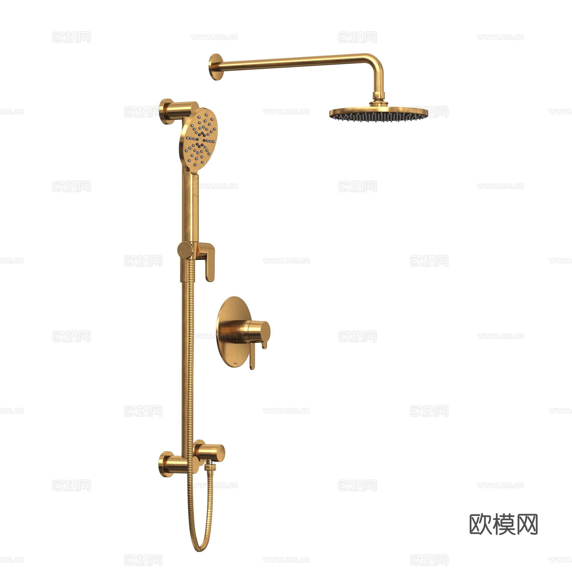 现代轻奢淋浴花洒3d模型