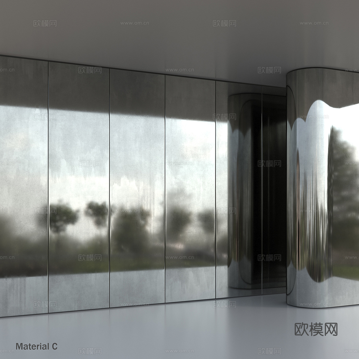 现代金属 不锈钢 钢板材质3d模型