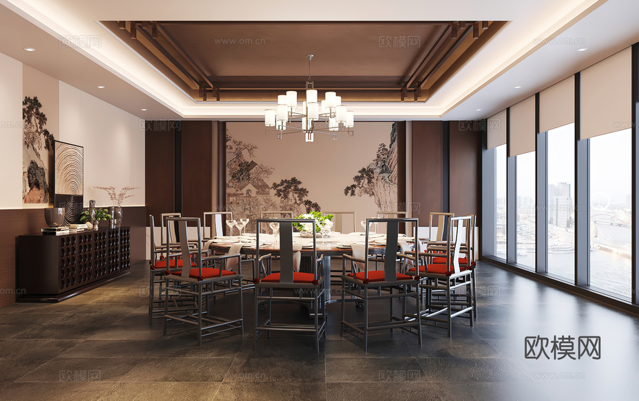 包廂 包間 餐廳包廂 餐飲包間 餐飲包房3d模型下載