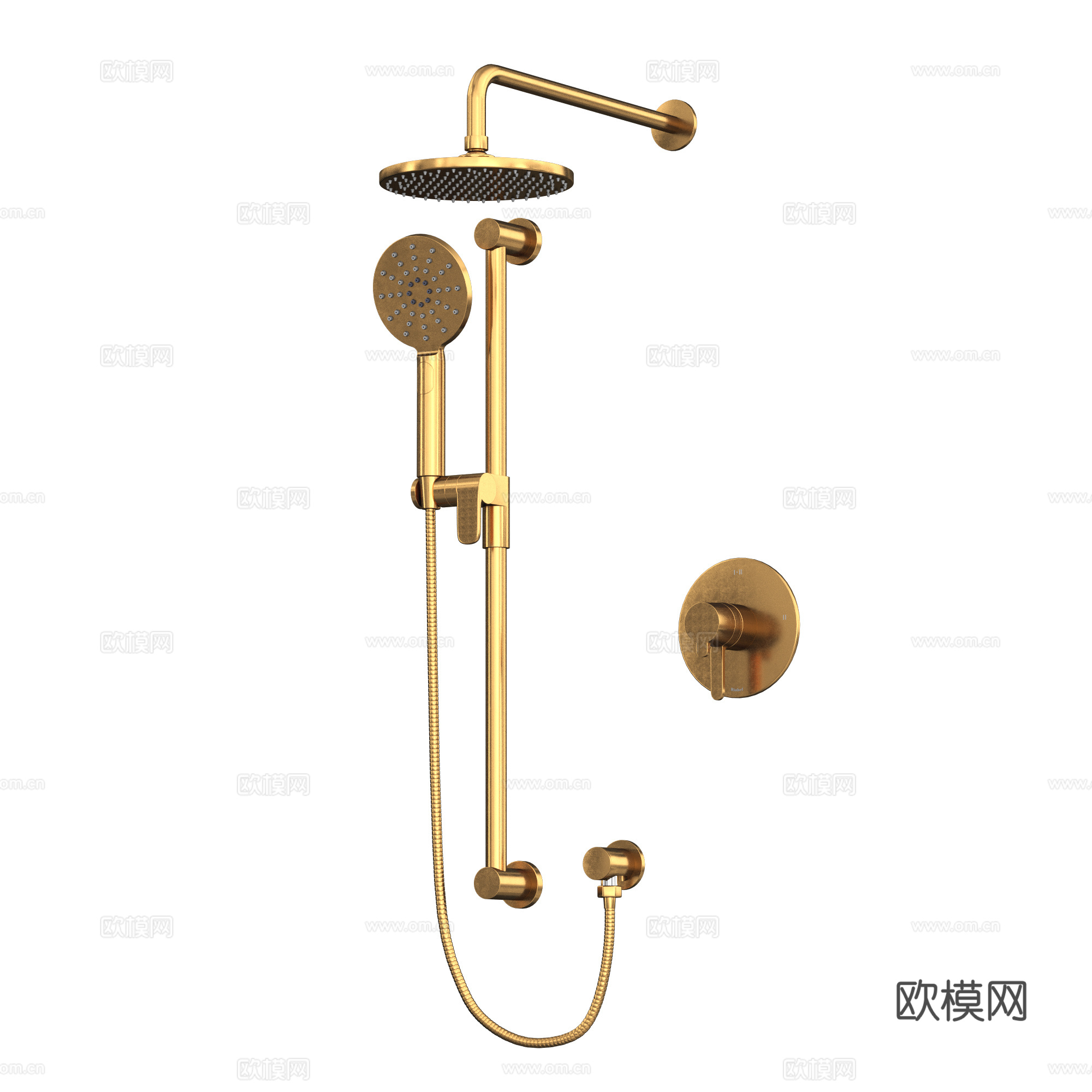 现代轻奢淋浴花洒3d模型