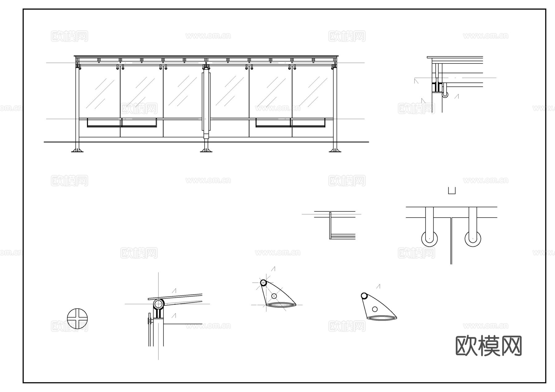 公交车亭设计图.(建筑结构）cad施工图