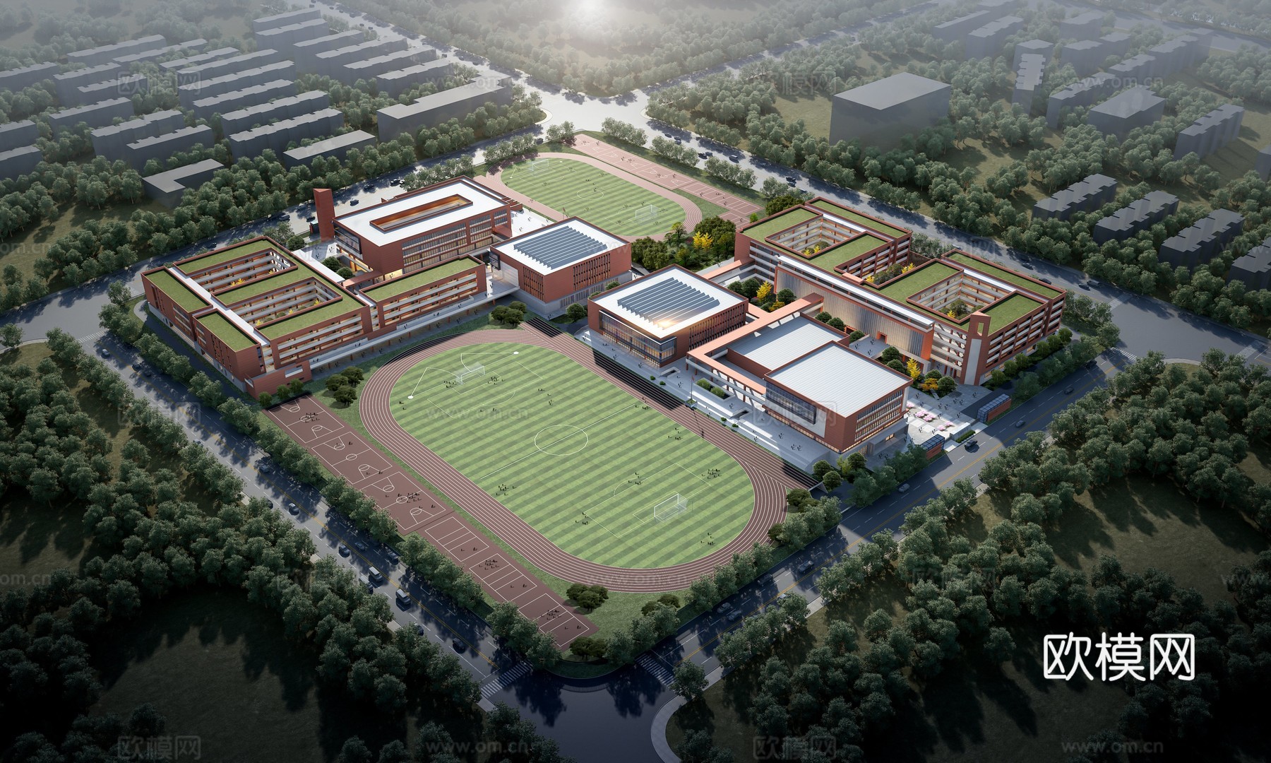 学校鸟瞰3d模型